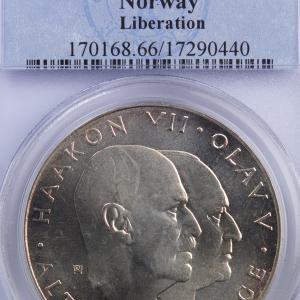 Norvège 25 Couronne 1970 PCGS MS66