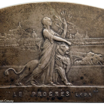 Plaquette en bronze Le Progres Lyon