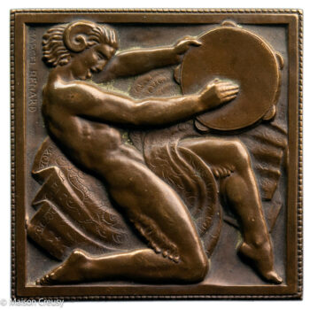 Plaque danseur au tambourin par Marcel Renard