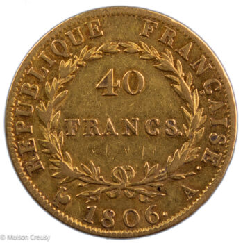 Napoléon I 40 francs 1806 Paris
