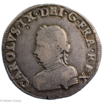 Charles IX teston 1574 Poitiers variété petit buste