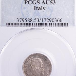 Italie Victor Emmanuel II 50 centesimi 1863 Milan