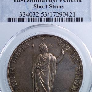 Italie Lombardie 5 lire 1848 Milan