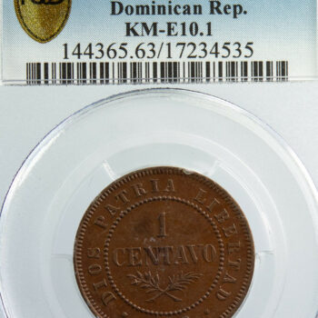 République dominicaine 1 cent 1878 Essai PCGS SP63BN