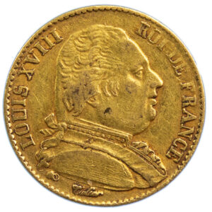 Louis XVIII 20 francs 1814 Perpignan