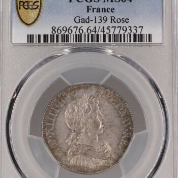 Louis XIV quart d'écu 1644 Paris PCGS MS64