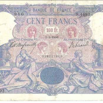 100 francs bleu et rose 1-5-1906