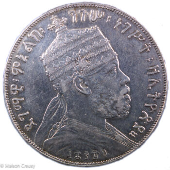 Ethiopie Menelik II Birr 1889