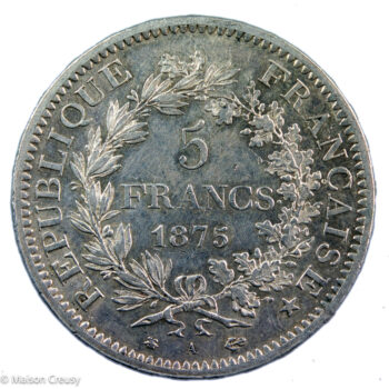 III République 5 francs 1875 petit A