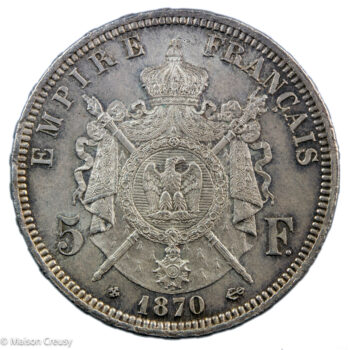 Napoléon III 5 francs 1870 Strasbourg