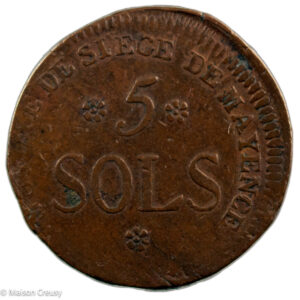 Siege de Mayence 5 sols 1793