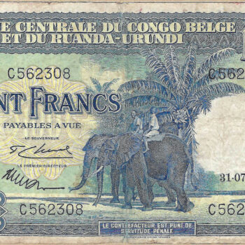 Congo Belge 100 francs juillet 1952