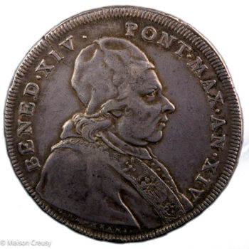 Etats Pontificaux Benoit XIV Scudo 1754