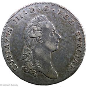Suède Gustave III Riksdaler 1776