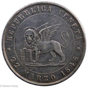Venise 5 lire 1848