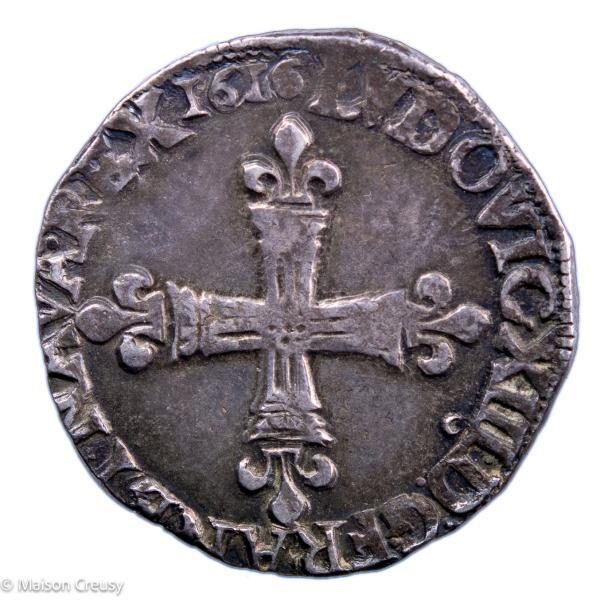 Louis XIII AR Quart d'écu 1616 Rennes
