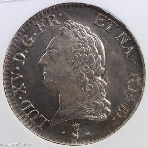 Louis XV écu à la vieille tête du Béarn 1772 NGC MS61