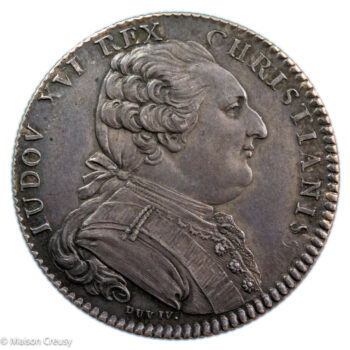 Louis XVI jeton en argent avec Louis XVIII au revers