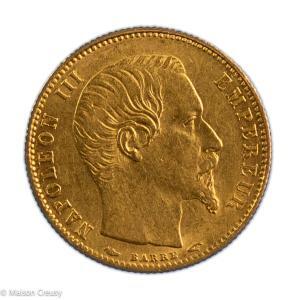 Napoléon III 5 francs or petit module 1854 Paris