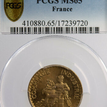 1 franc chambre de commerce 1922 PCGS MS65