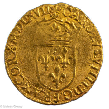 Charles IX Ecu d'or à la couronne 1567 La Rochelle