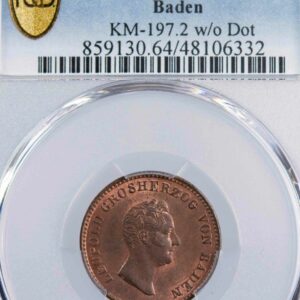 Allemagne Baden Kreuzer 1831 PCGS MS64 RB