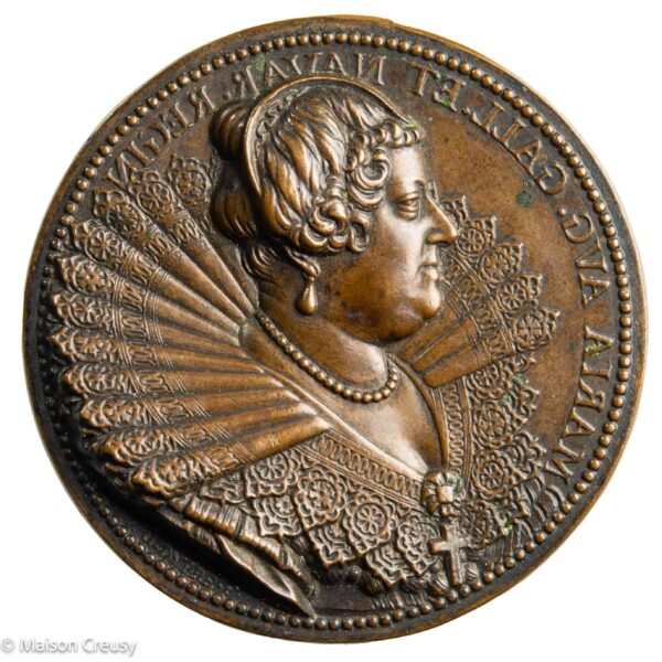 Marie de Médicis Queen consort Æ Medal 1625 by Guillaume Dupré