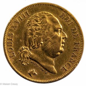 Louis XVIII 40 francs 1824 Paris sans point