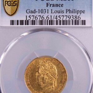 Louis Philippe 20 francs or 1848 Paris PCGS MS61
