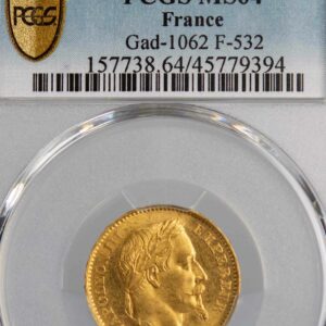 Napoléon III 20 francs 1868 Paris PCGS MS64