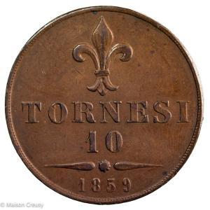 Naples et les 2 Siciles 10 tornesi 1859