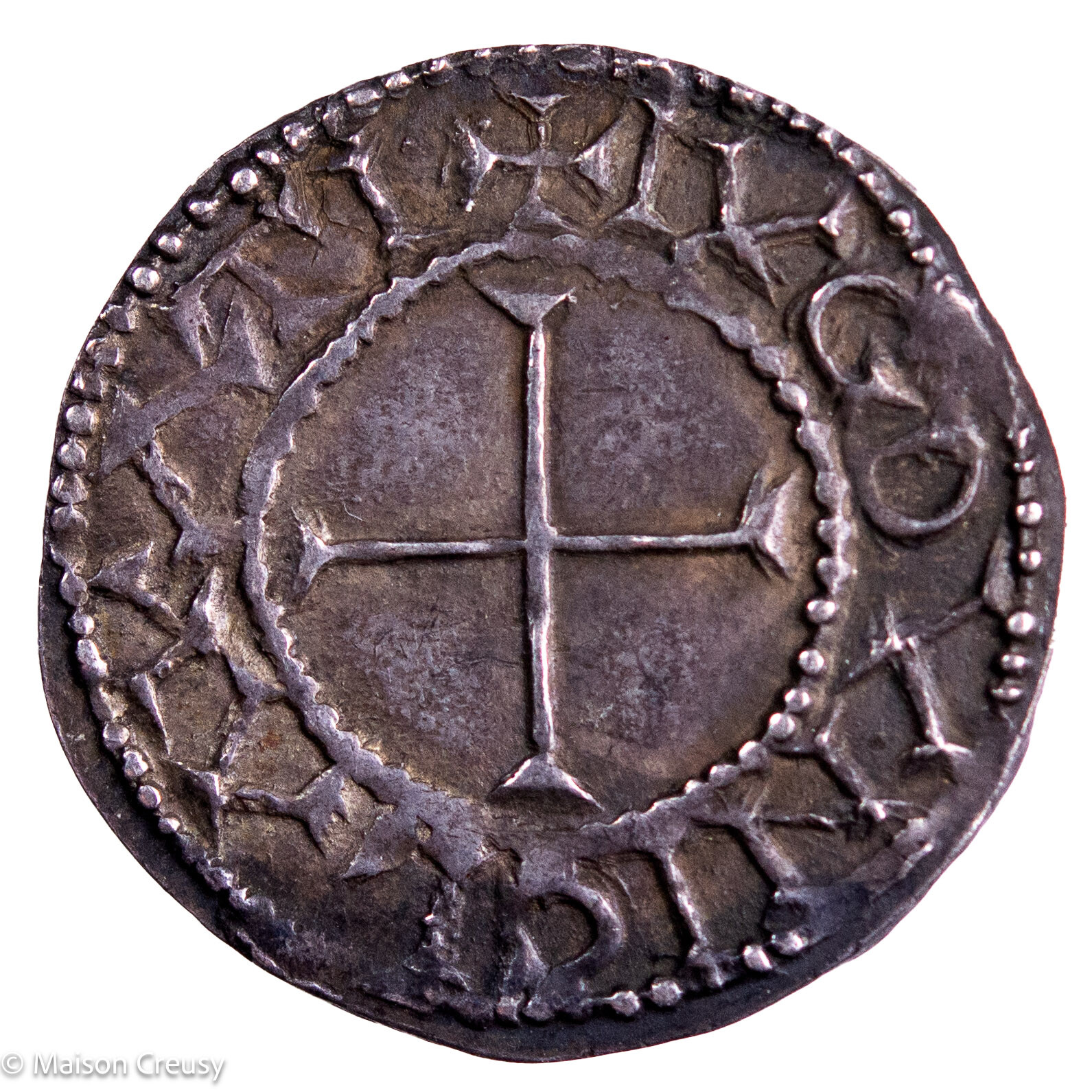 Charles le Chauve AR denier Laon mint