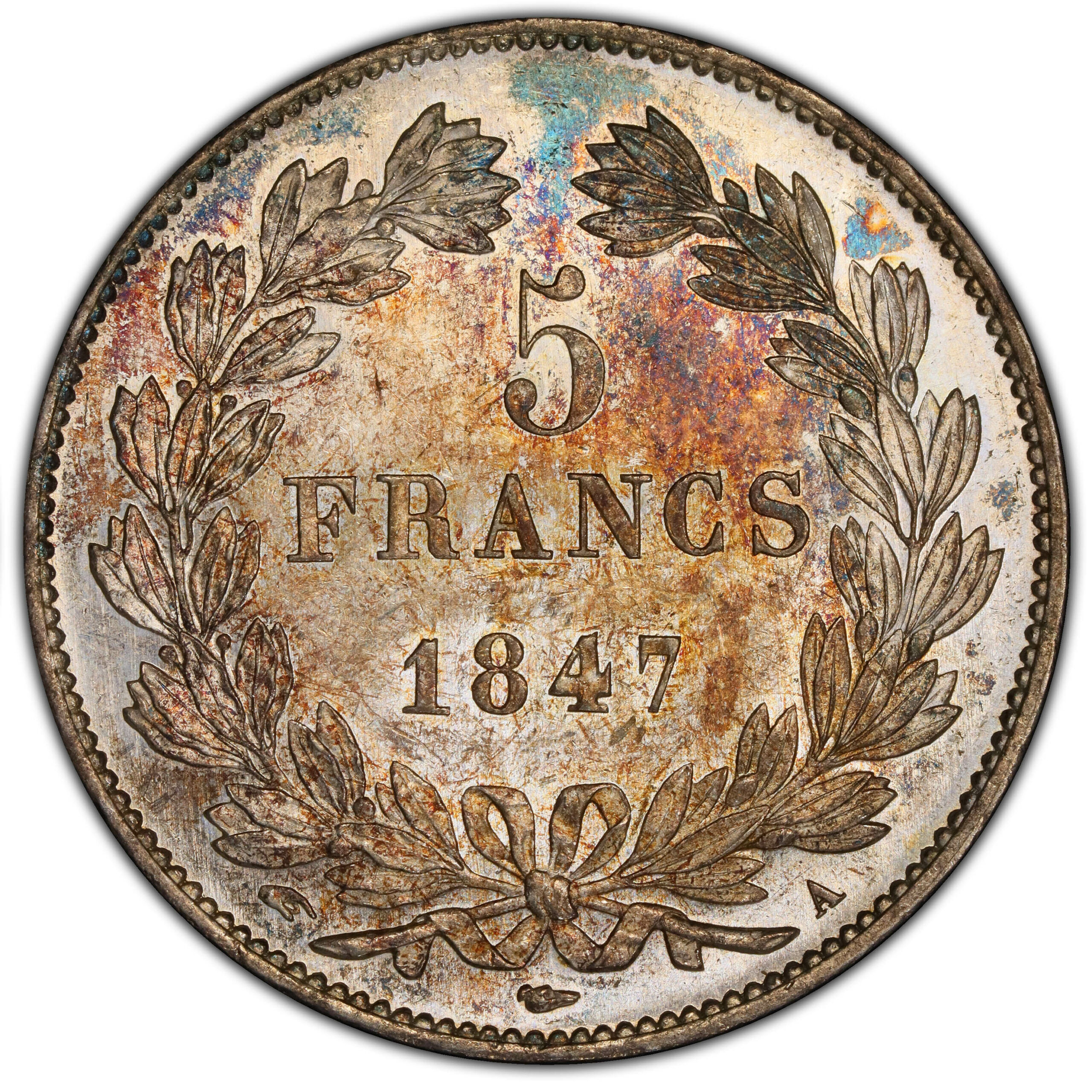 Louis Philippe I 5 francs 1847 Paris PCGS MS61