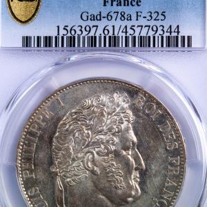 Louis Philippe I 5 francs 1847 Paris PCGS MS61