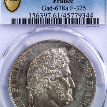 Louis Philippe I 5 francs 1847 Paris PCGS MS61