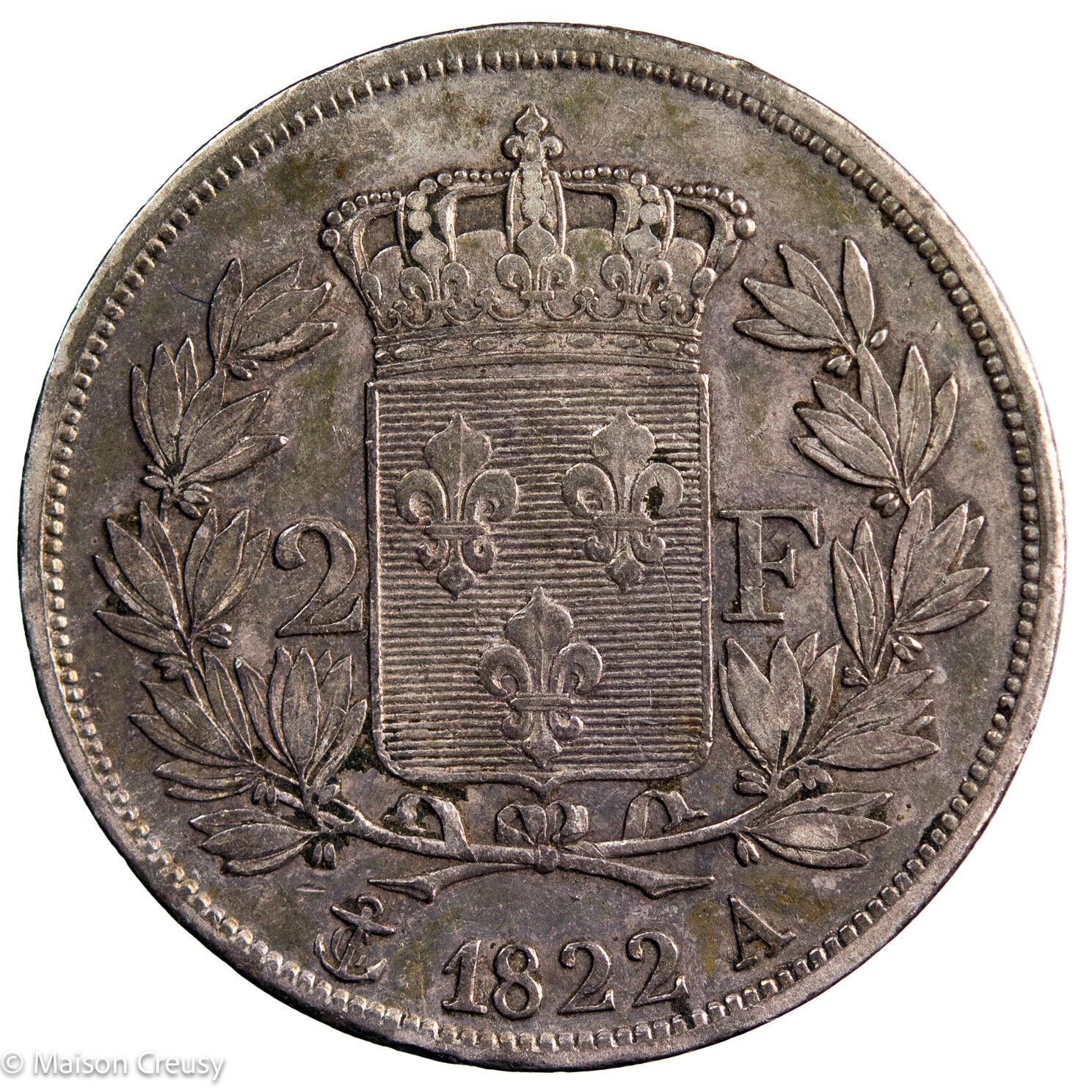 Louis XVIII AR 2 francs 1822 Paris