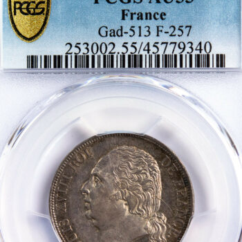Louis XVIII 2 francs 1817 Paris PCGS AU55