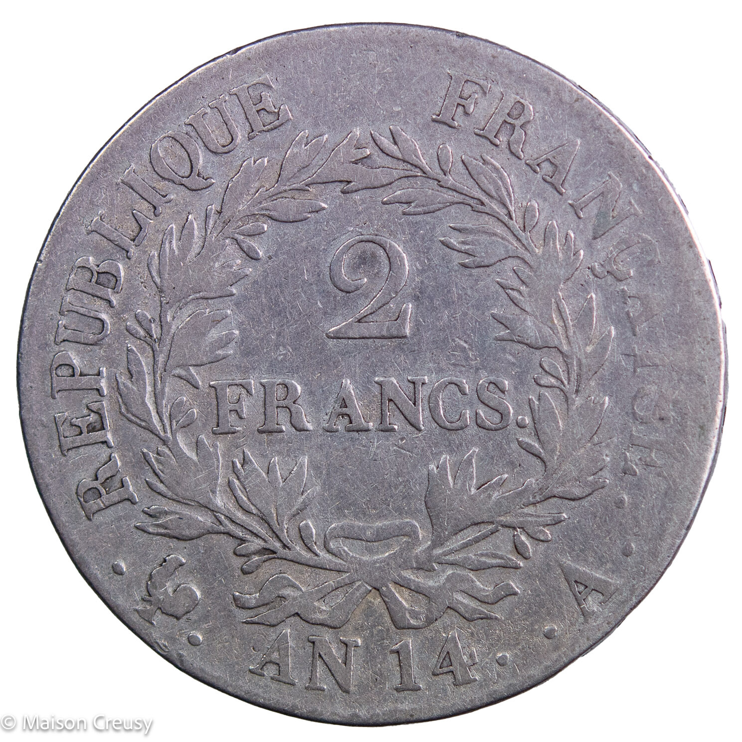 Napoléon I AR 2 francs An 14 Paris