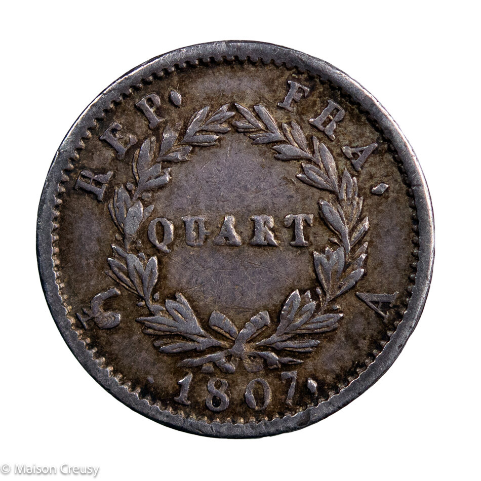 Napoléon I AR 1/4 franc 1807 Paris