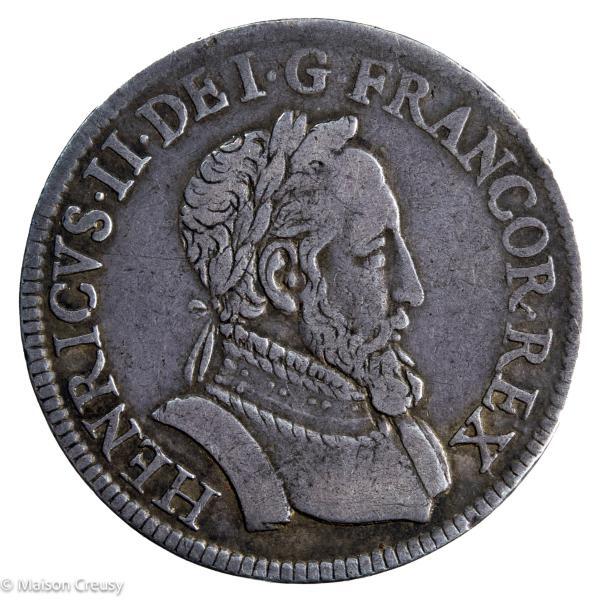 Henri II demi teston au moulin 1554 Paris