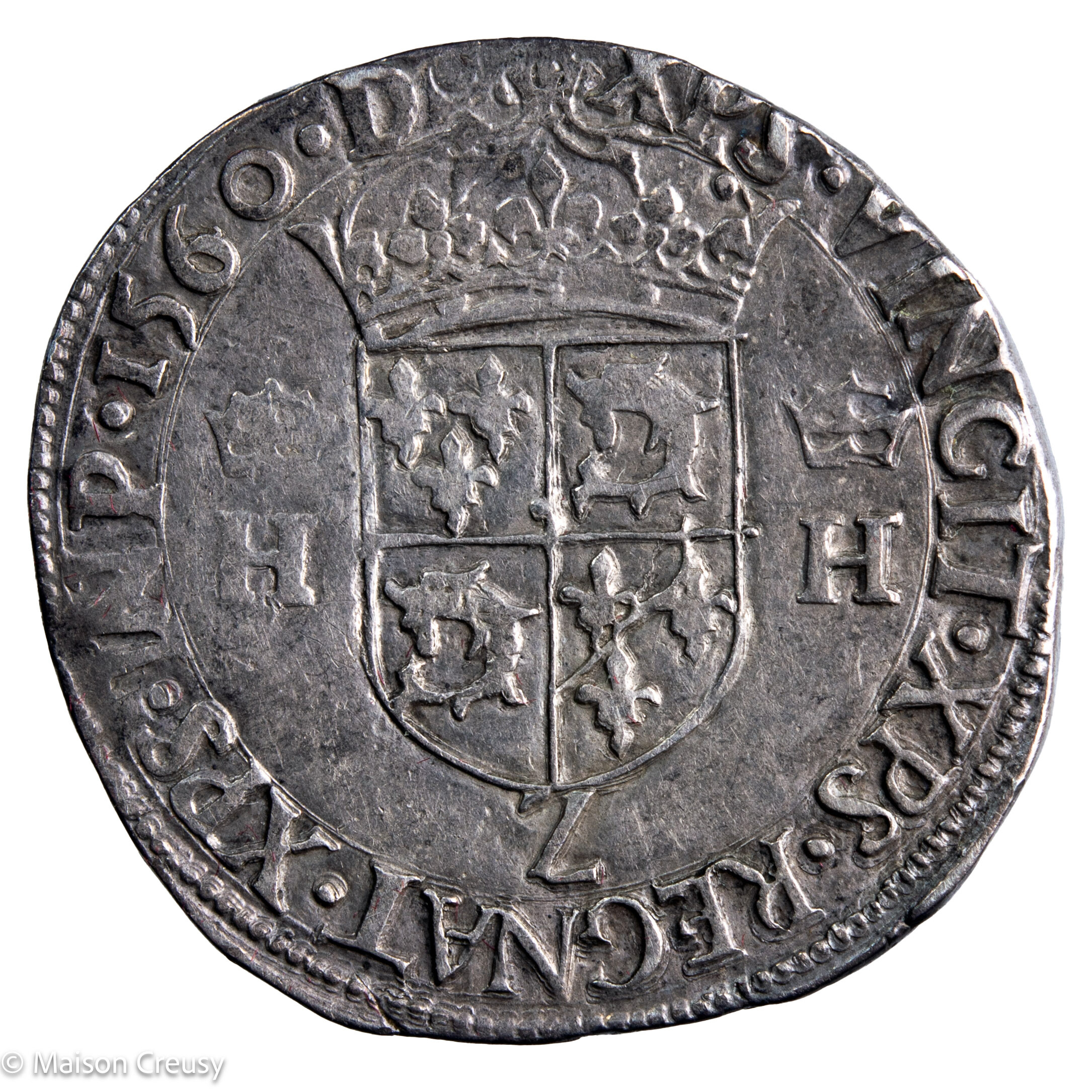 Henri II teston du Dauphiné 1560 Grenoble