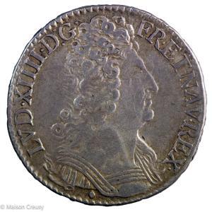 Louis XIV demi écu aux 3 couronnes 1711 Aix