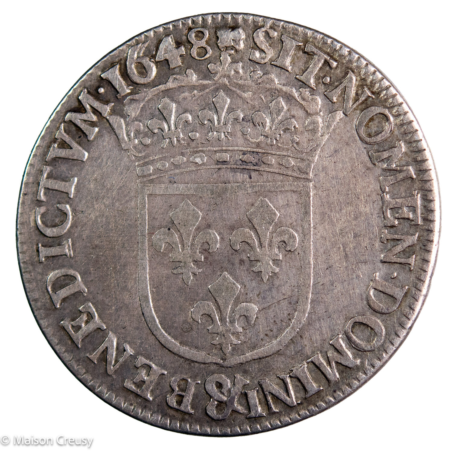 Louis XIV quart d’écu mèche longue 1648 Aix