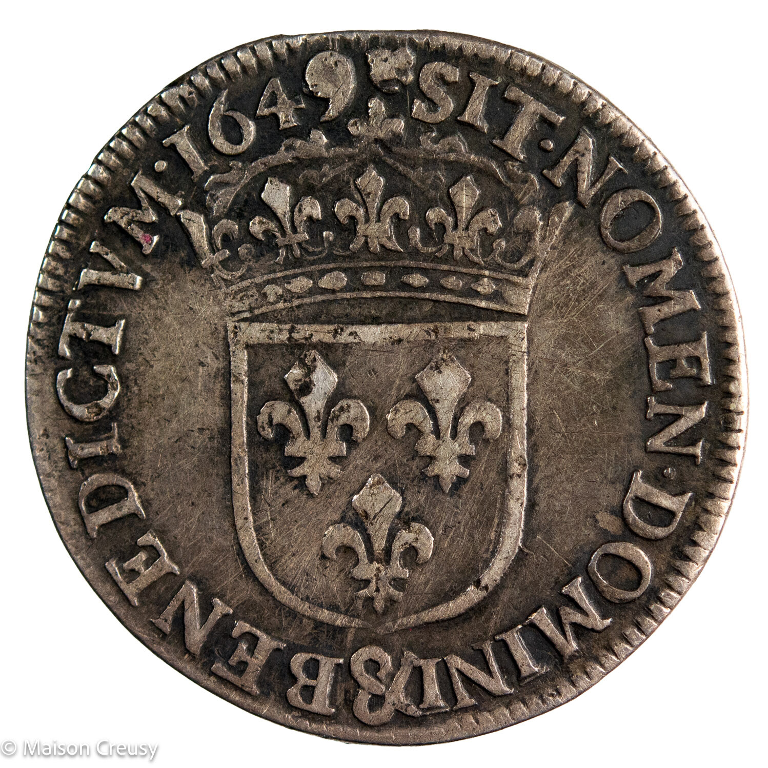 Louis XIV quart d’écu mèche longue 1649 Aix