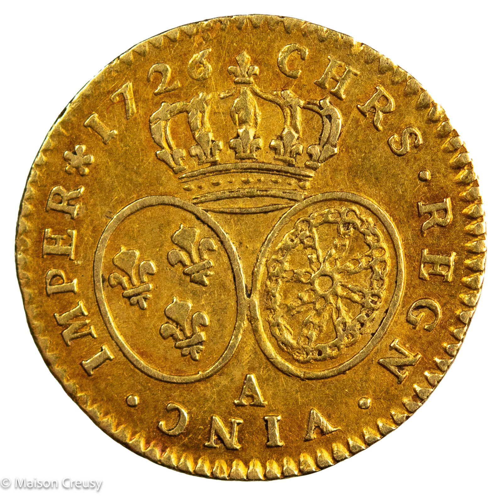 Louis XV demi louis aux lunettes 1726 Paris