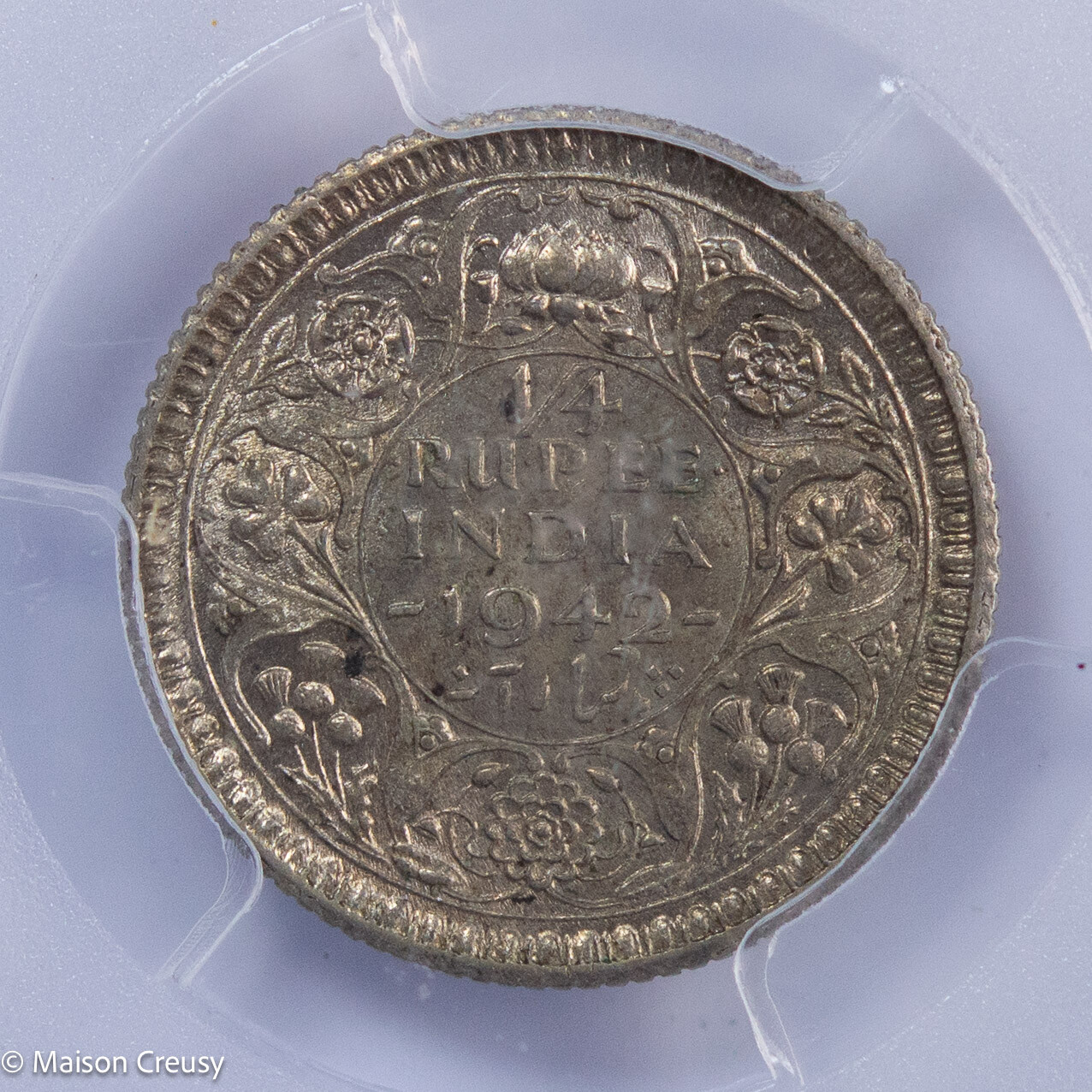 Indes quart de Rupee 1942  PCGS MS63