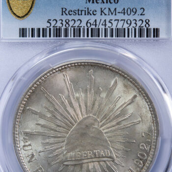Mexique Peso 1898 Mo AM refrappe PCGS MS64