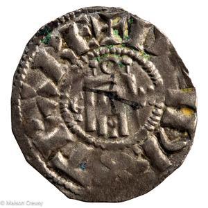 Vicomte d'Orléans AR denier in the name of Hugues