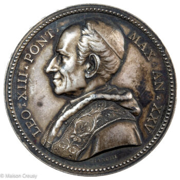 Pape Leon XIII médaille en argent année XXV