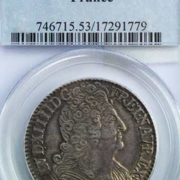 Louis XIV 1/2 écu aux 3 couronnes 1712 Paris PCGS AU53